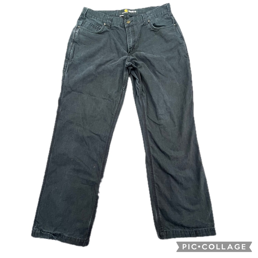 Carhartt Relaxed Fit Work Pants Charcoal‎ Gray Men's 38x32 Cotton Canvas